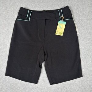 NWT Tehama Bermuda Shorts Womens 6 Black Golf Athletic Nautical Preppy Outdoor
